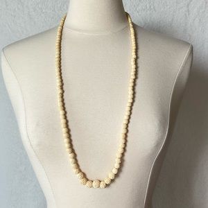 Vintage Celluloid Necklace, Carved Celluloid, Art Deco, Flapper Necklace